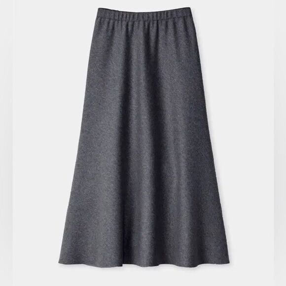 NWT Lafayette 148 NY Wool Cashmere Pull-On Midi Skirt Nickel Quiet Luxury - Picture 11 of 11